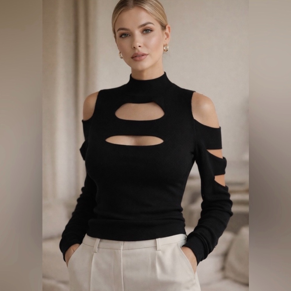 BRAND NEW Express Black Cutout Top
